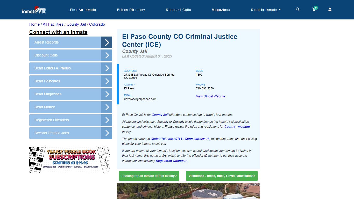 El Paso County CO Criminal Justice Center (ICE) - Inmate Locator ...